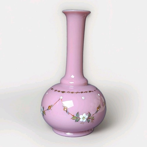 Pink cased floral enameled - pink,