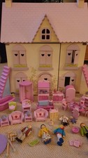 ELC Rosebud Dolls House Complete With Dolls and Furniture