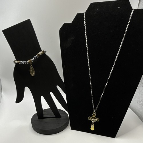 Gold tone cross pendant - cross,