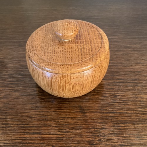 Vintage round light oak - vintage, lidded