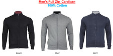 Men's Full Zip Up 100% Cotton