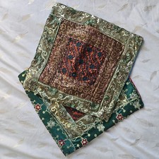 Pair Indian Hand-Embroidered