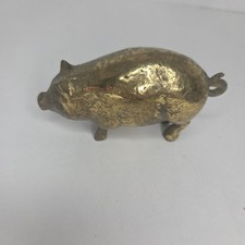 Vintage Small Solid Brass Pig
