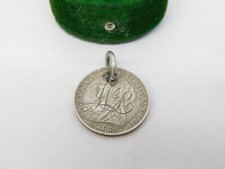 Victorian Sterling Silver 'WL' Engraved Sixpence Love Token Charm Antique
