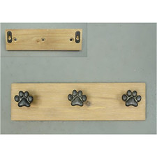 Triple Wooden Dog Paw Hooks
