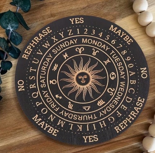 Pendulum dowsing board - board, sun