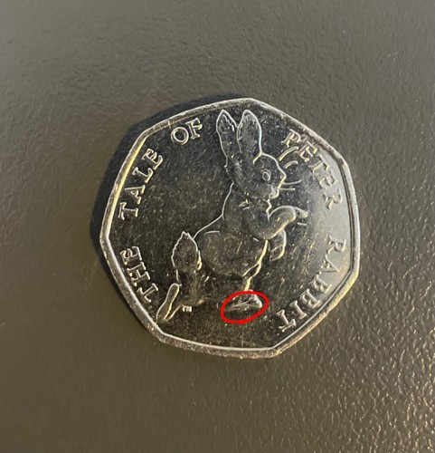 Rare miss stamped 50p - stamped, coin