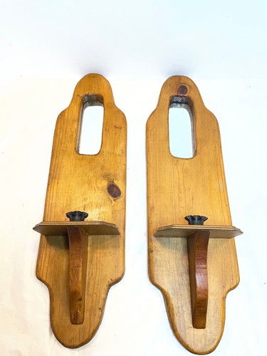 Vintage wooden mirror candle - wooden,