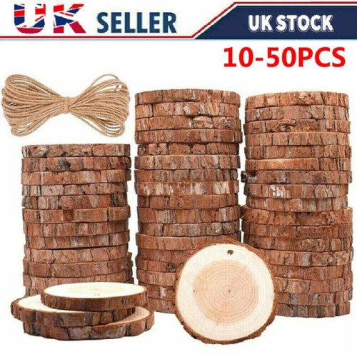 50x wood slices round - wood, discs