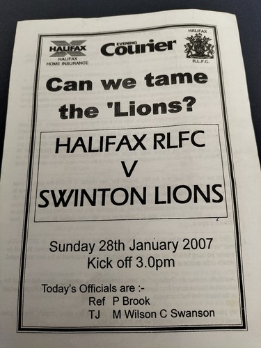 Halifax rlfc swinton lions - v,