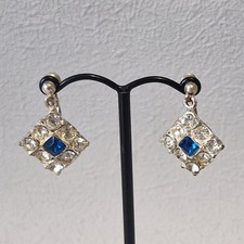 Vintage Silver Tone Blue &