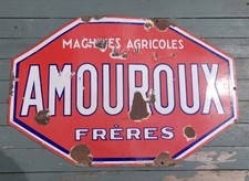 Vintage French Double Sided Enamel Advertising Sign Agricultural Machinery 