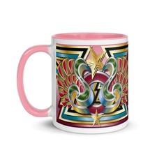 CLASSIC FAIRGROUND Artwork Mug PINK Funfair Ride Waltzer Skid Roundabout
