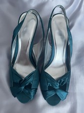 Teal Satin Shoes & Matching
