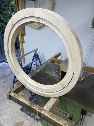 Wooden round window opening - window,