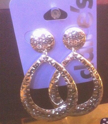 Earrings large silver dangly - earrings,