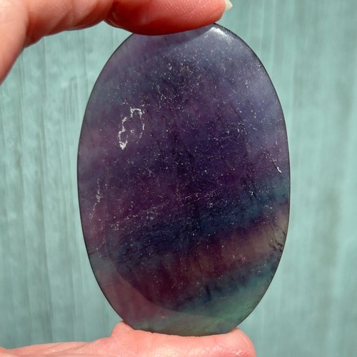 Rainbow fluorite palm stone - rainbow,