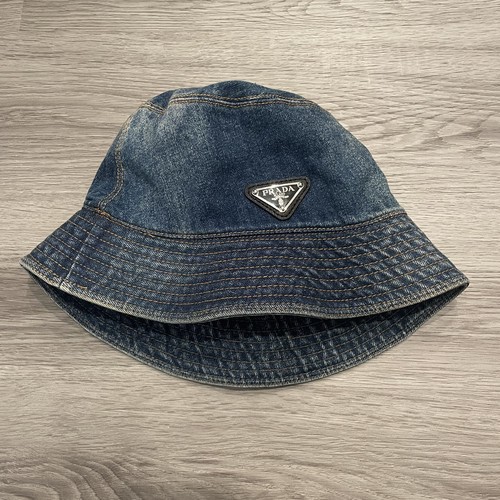Prada triangle logo cap denim - triangle,
