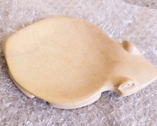 Vintage Carved Sandstone Frog Dish Trinket Bowl By L. Omweri