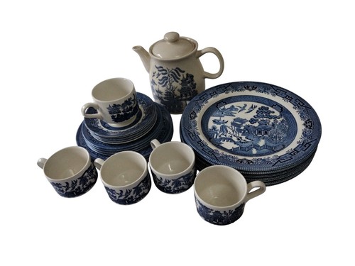 Churchill willow pattern blue - churchill,