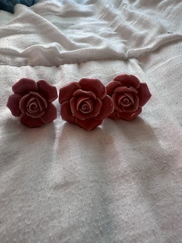 Set ceramic red rose - ceramic,