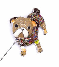 BONSNY Enamel Pug Dog Floral
