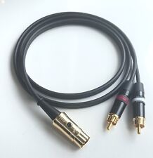 QUAD ULTRA HD 2 X GOLD RCA TO GOLD 5 PIN DIN PLUG - For Quad 33, 34, 44 INPUTS