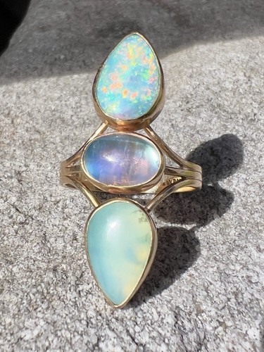 Australian opal talisman ring - australian,