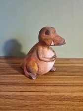 Vintage Hand Carved Hand Painted Wooden Dinosaur Figure 16cm