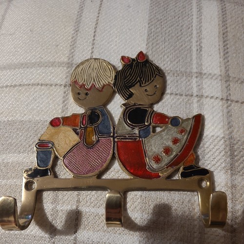 Vintage brass coat hook - vintage, girl