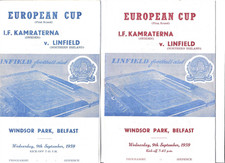 59/60 Linfield v I.F. Kamraterna (European Cup - Both Programmes)