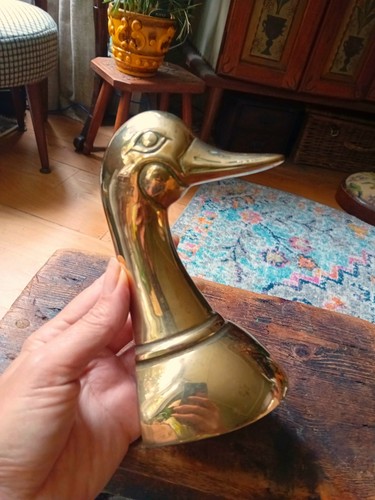 Vintage 1950s brass duck head - 1950s,