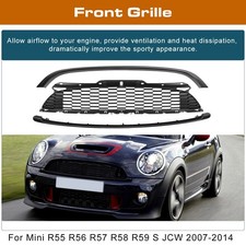 3Pcs Front Grille Fits For Mini R55 R56 R57 R58 R59 Cooper S & JCW Gloss Black