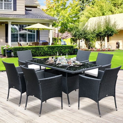 Seater rattan dining set - 6,