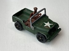 CORGI JUNIORS WILLYS US MILITARY JEEP No. 76 GREEN LARGE BLACK WHIZZWHEELS 1970s