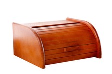 Wooden Bread Bin with Rolling