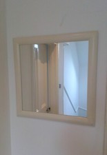 Wall Mirror Medium Square White Painted Ikea Riska Ivory Off White Cream 70cm