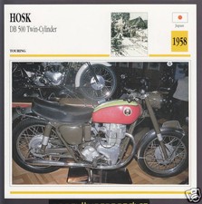 1958 Hosk DB 500cc Twin-Cylinder (498cc) Yamarin Japan Motorcycle Photo Card