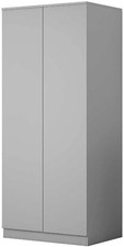 Modern 2-Door Scandinavian Wardrobe Grey | Spacious, Durable & Easy Assembly