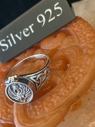 Silver scarab poison signet - silver,
