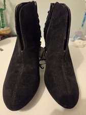 Women's Black Suedette Heeled