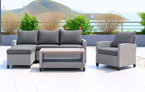 Stockholm grey seater chaise - grey,