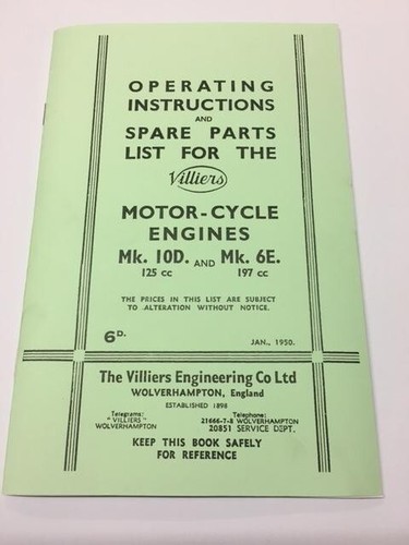 Villiers 10d parts book - villiers, /