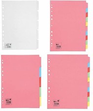 5 Star A4 File Dividers Tabbed Multi Punched White Coloured Wide Subject Filing