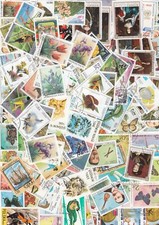 100 World Stamps Off Paper