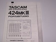 Tascam 424 MK III  Porta Studio Manual  PDF Manual