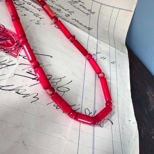 Vintage italian red coral tube - italian,