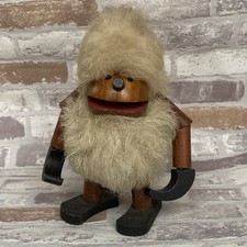 Vintage teak troll monkey in