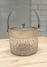 Vintage Glass Ice Bucket With