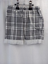 D&G Junior shorts 6-9 months black white checks cotton roll up trousers VGC